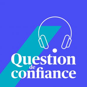 Question de confiance - un casque sur un fond bleu