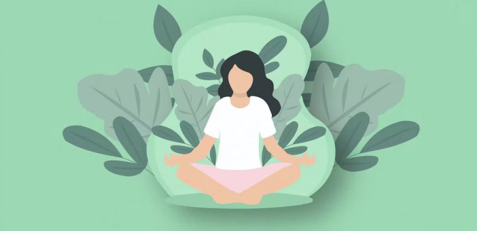 Illustration d'une femme faisant du yoga pour son bien-être physique et mental